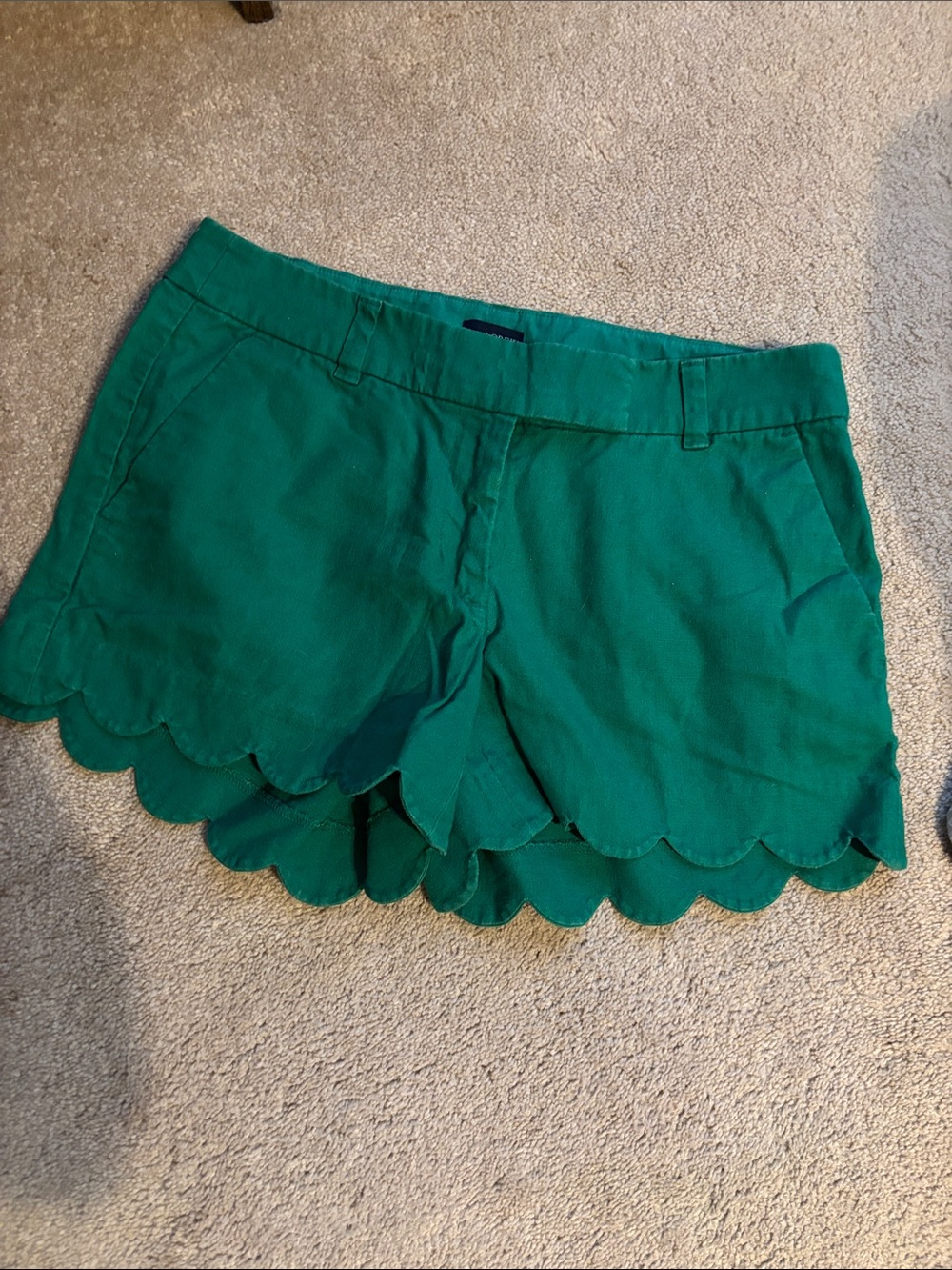 JCrew Women’s Scallop Hem Shorts - Green
